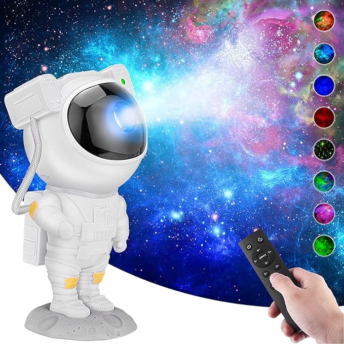 Astronaut Galaxy Star Projector — 7 Color Night Light
