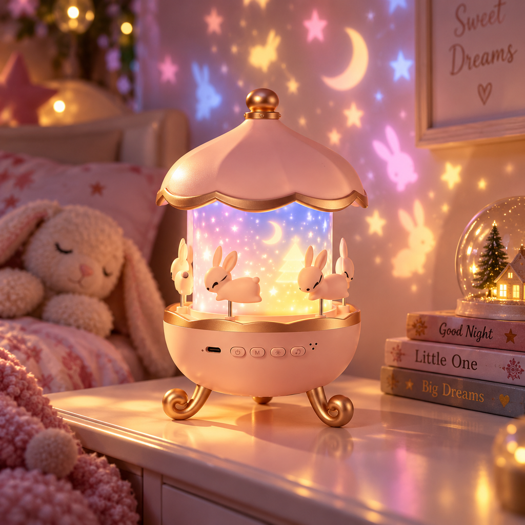 Bunny's Carousel Rotating LED Night Light